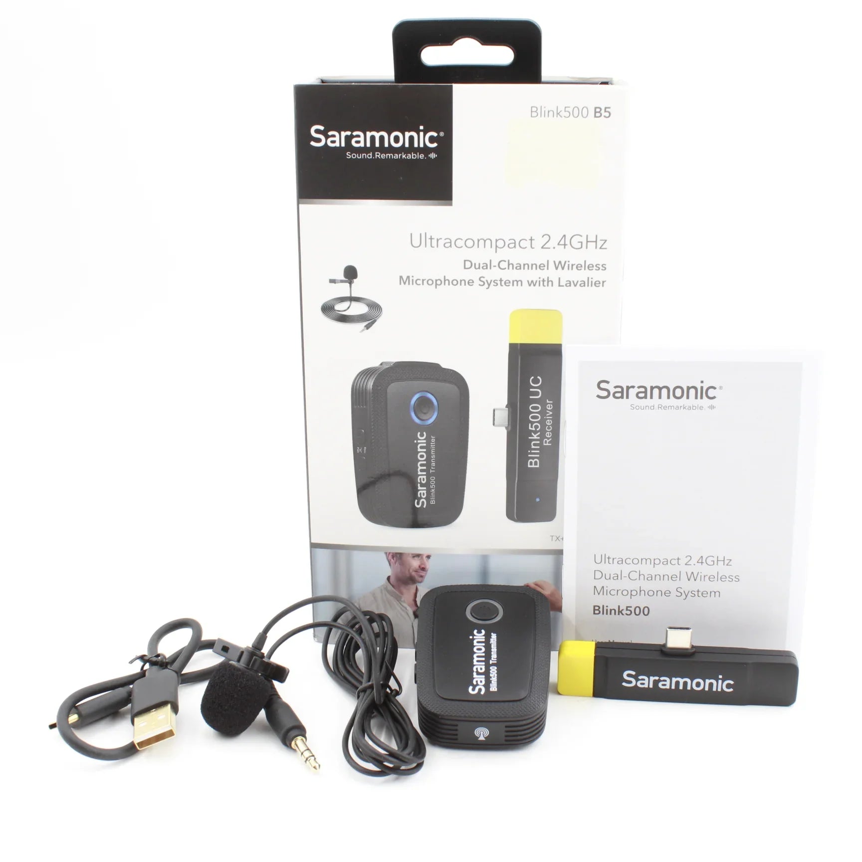 * OPEN BOX EXCELLENT * Saramonic Blink 500 B5 Digital Wireless Omni Lavalier Microphone System for USB Type-C Devices (2.4 GHz) at PROCAM | procam.com