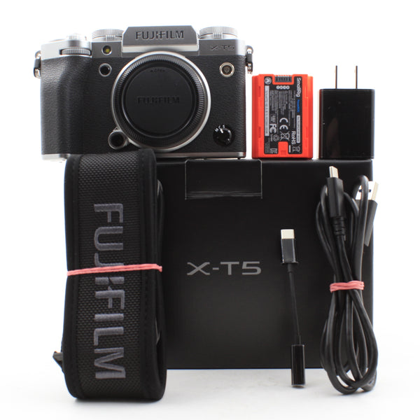 * USED * FUJIFILM X-T5 Mirrorless Camera Body Only (Silver) Boxed SHUTTER 10656