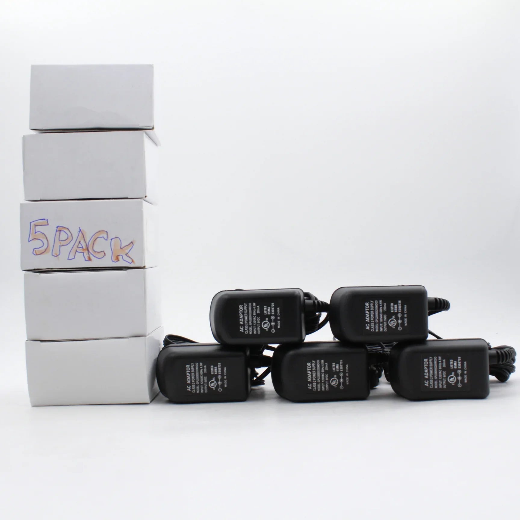 (5 PACK) 9VDC 200mA 0.2A AC Adapters for Class 2 Power GPU280900200WDOO at PROCAM | procam.com