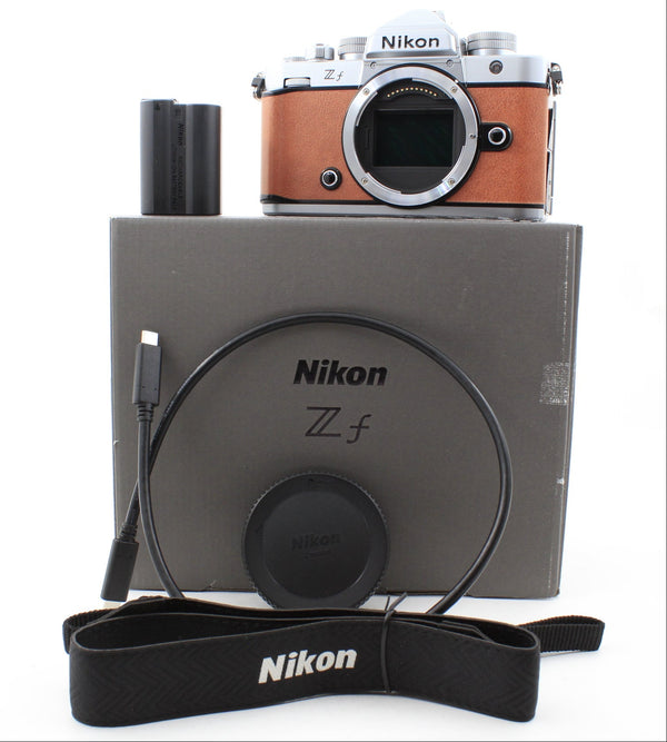 * OPEN BOX GOOD * Nikon Zf Mirrorless Camera (Silver & Cognac Brown)