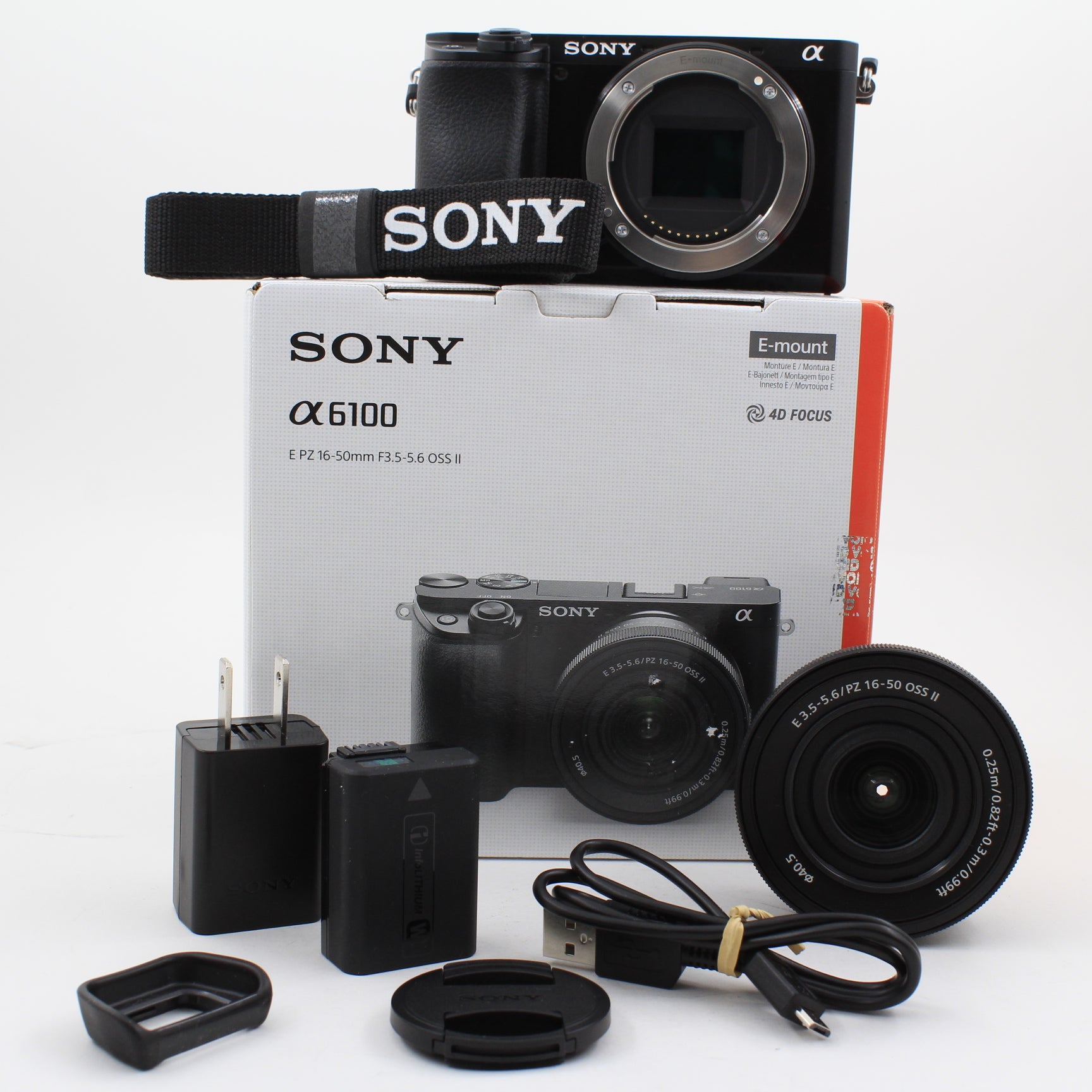 * OPEN BOX EXCELLENT * Sony a6100 Mirrorless Camera with PZ 16-50mm f/3.5-5.6 II Lens