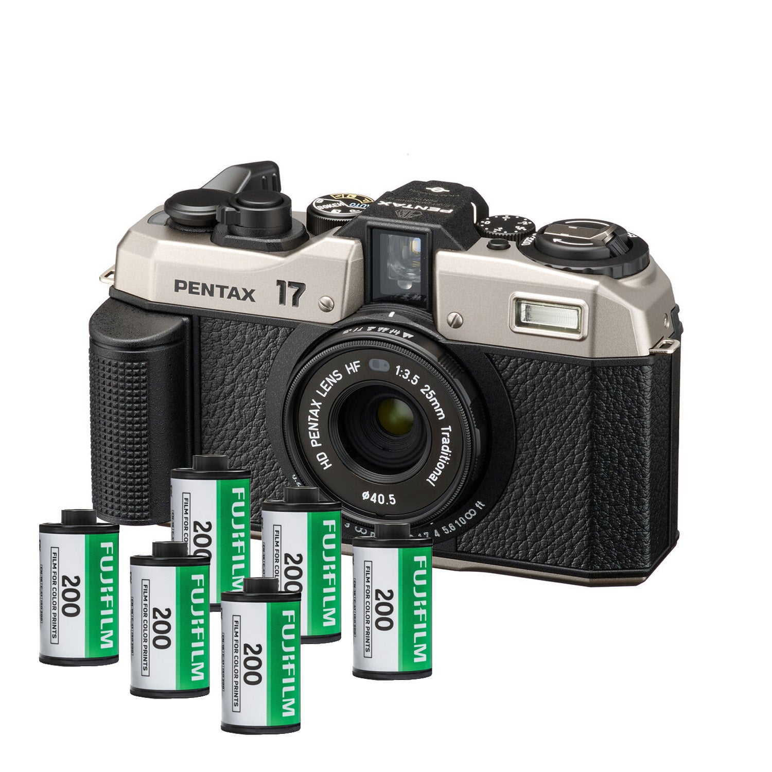 Pentax 17 Half-Frame Film Camera with 6 x Rolls of Fuji 200 35mm Color Film Bundle