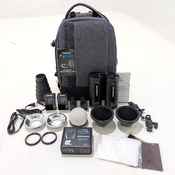 * OPEN BOX FAIR * Westcott FJ200 Strobe 2-Light Backpack Kit with FJ-X3 M Universal Wireless Trigger