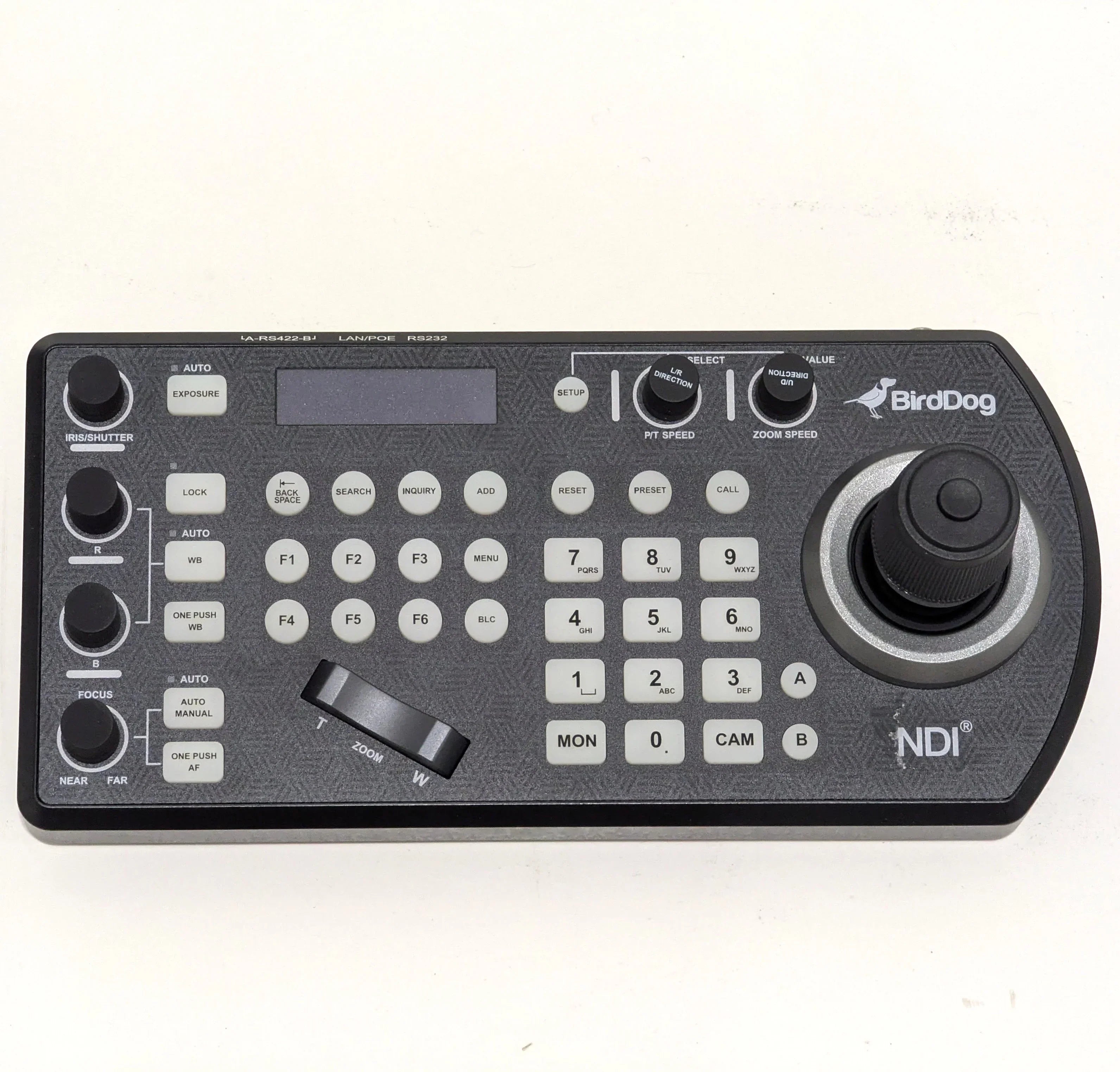 * DEMO * BirdDog Eyes P200 1080p Full NDI PTZ Camera (White) with PTZ Keyboard at PROCAM | procam.com