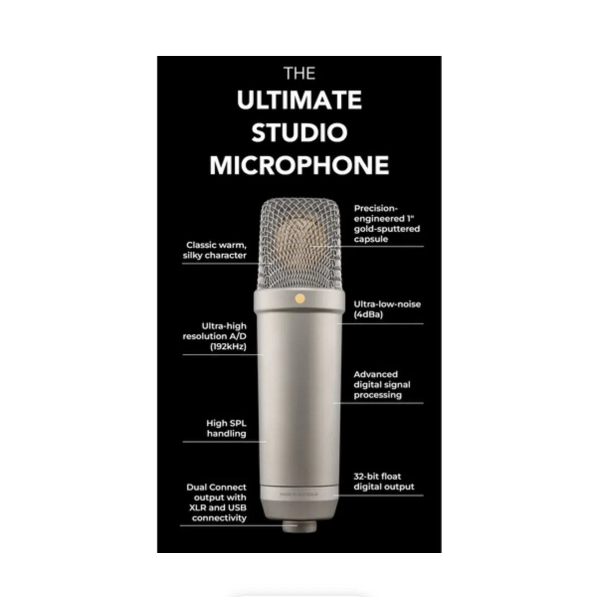 RODE NT1 5th Generation Large-Diaphragm Cardioid Condenser XLR/USB Microphone (Black) at PROCAM | procam.com