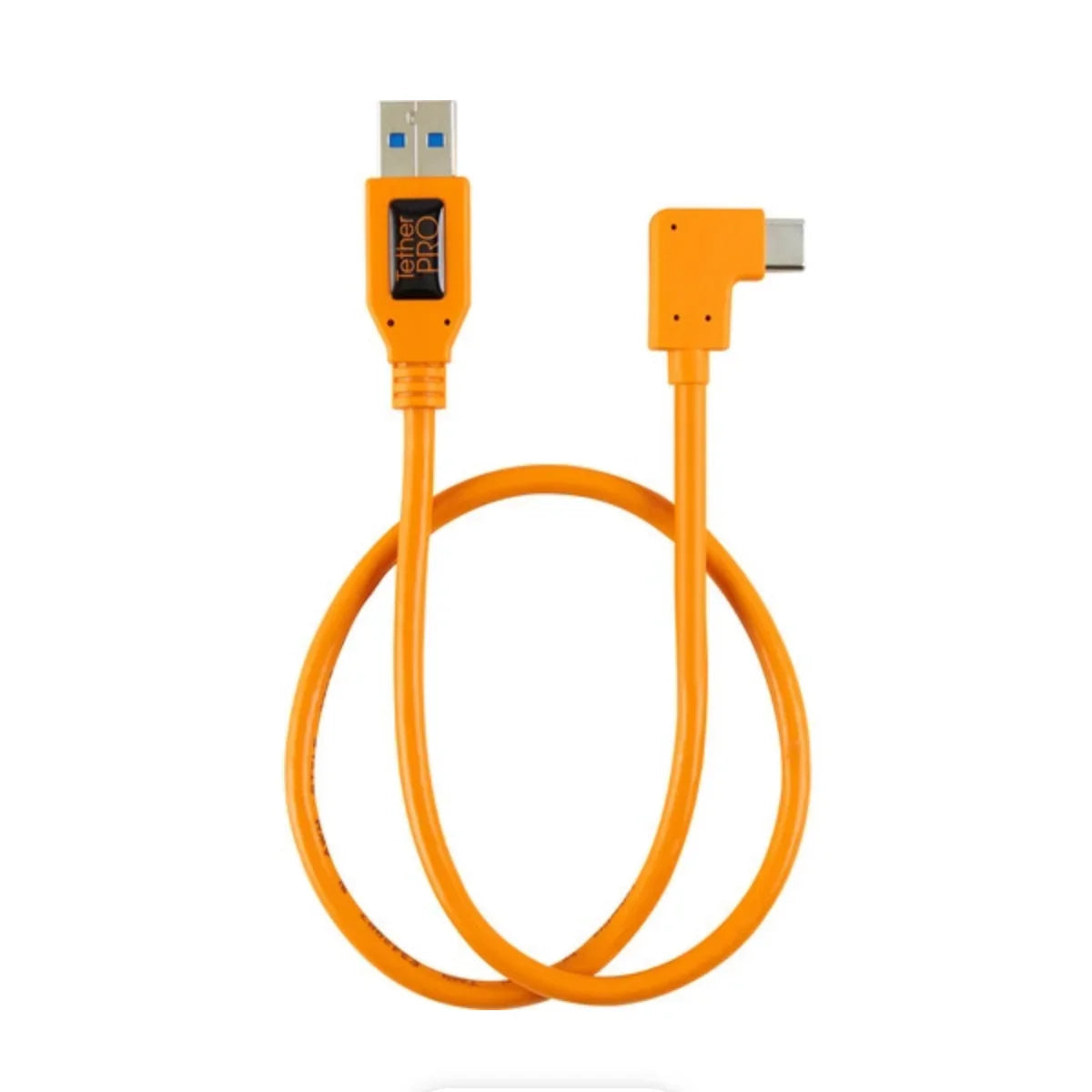 Tether Tools 20" TetherPro USB 3.0 Type-A to C Right Angle Adapter Cable (High-Visibilty Orange) at PROCAM | procam.com