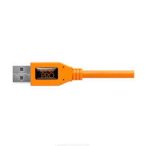 Tether Tools 20" TetherPro USB 3.0 Type-A to C Right Angle Adapter Cable (High-Visibilty Orange) at PROCAM | procam.com