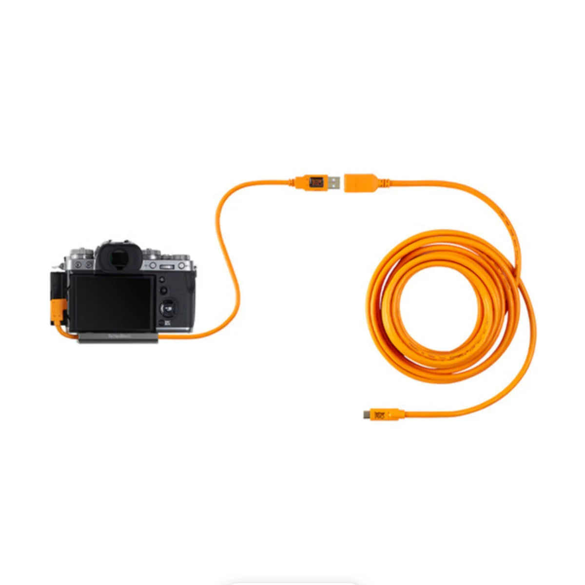 Tether Tools 20" TetherPro USB 3.0 Type-A to C Right Angle Adapter Cable (High-Visibilty Orange) at PROCAM | procam.com