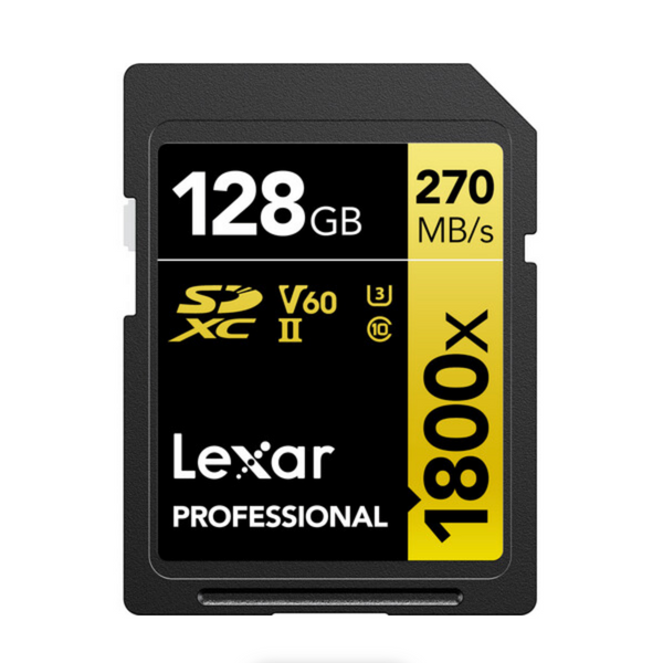 Lexar Professional 1800x UHS-II SDXC Memory Card (GOLD Series) - 128GB