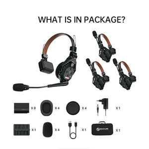 Hollyland Solidcom C1 Pro-4S Full-Duplex Wireless Intercom System with 4 Headsets (1.9 GHz) at PROCAM | procam.com