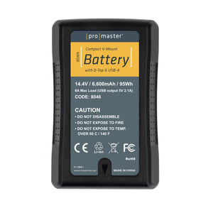 ProMaster Compact V-Mount Battery Kit with D-Tap & USB-A (95Wh) at PROCAM | procam.com