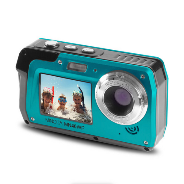 Minolta MN40WP 48 MP 2.7K Ultra HD Dual Screen Waterproof Digital Camera (Blue)