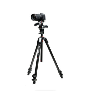 Manfrotto MT055CXPRO3 Carbon Fiber Tripod with MHXPRO-3W Head & Move Quick Release Kit at PROCAM | procam.com