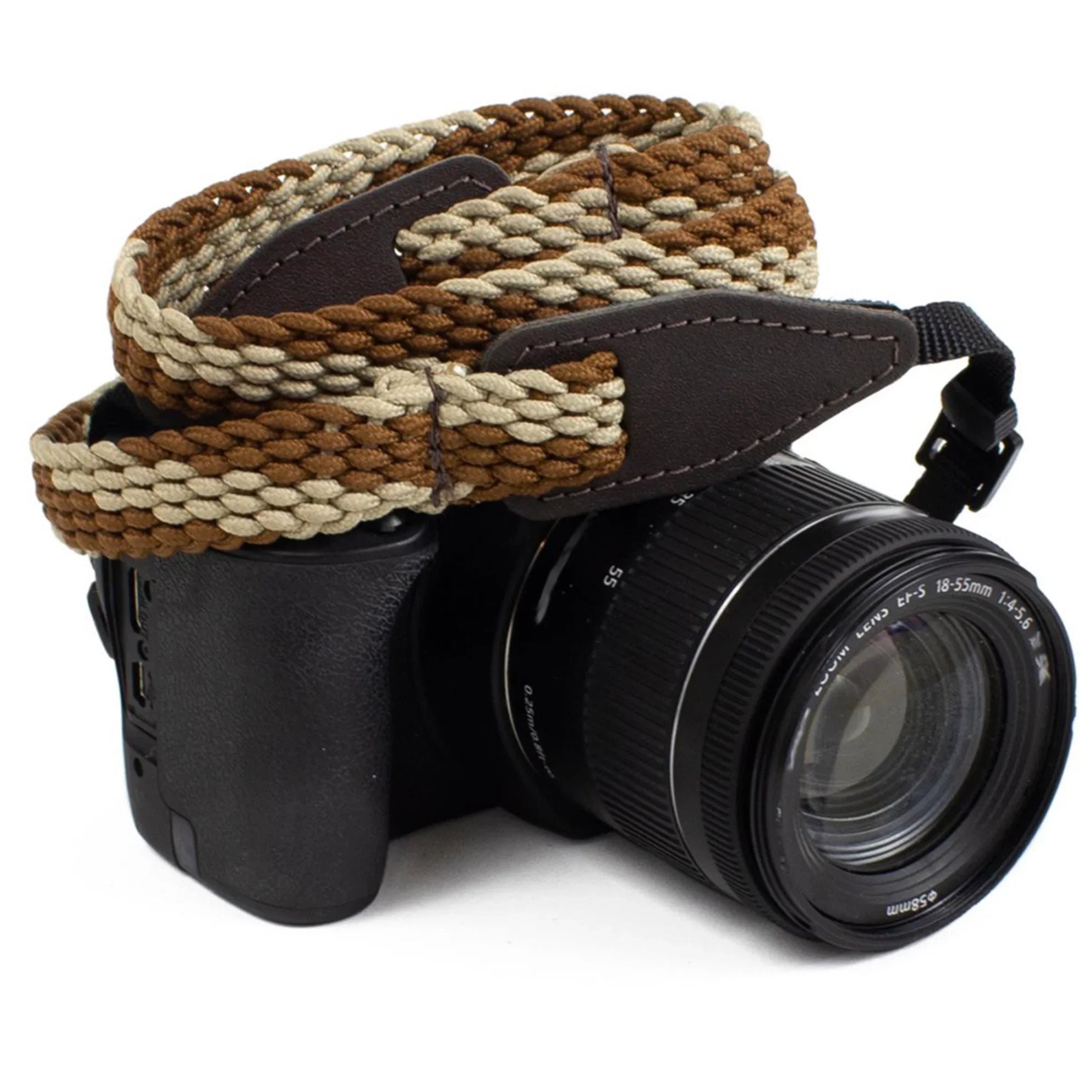 Perri's Leathers Ltd. BRAIDED Camera Strap (Brown/Tan) at PROCAM | procam.com