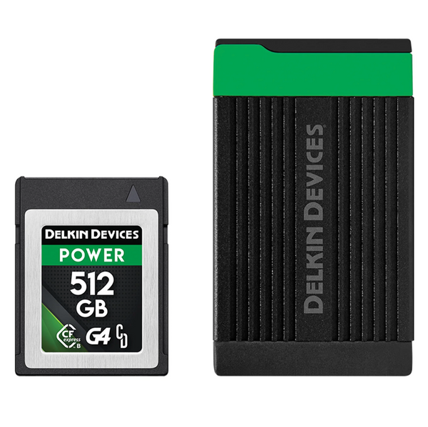 Delkin Devices POWER CFexpress™ Type B G4 512GB Memory Card & Memory Card Reader Bundle