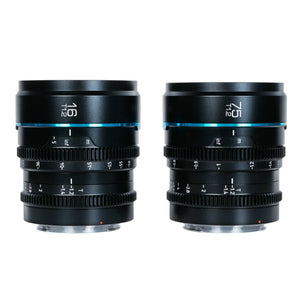 Sirui Night Walker 16mm & 75mm T1.2 S35 Cine 2-Lens Set (E-Mount, Black) at PROCAM | procam.com
