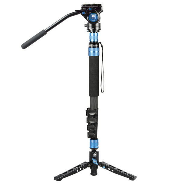 Sirui P-325FL 5-Section Carbon Fiber Monopod with VA-5 Compact Video Head