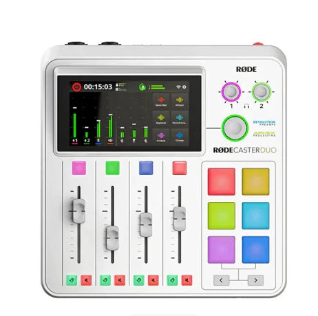 RODE RODECaster Duo Integrated Audio Production Studio (White) at PROCAM | procam.com