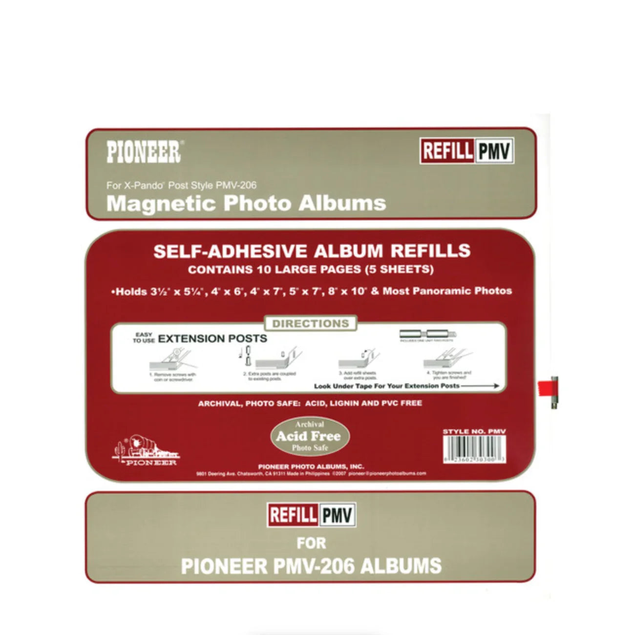 Pioneer Refill Pages for the PMV-206 Photo Album (Pack of 5) at PROCAM | procam.com