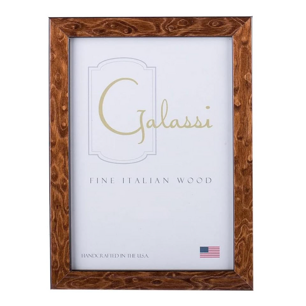 Galassi Italian Wood Photo Frame - Brown Burl - 8x10