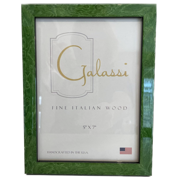 Galassi Italian Wood Photo Frame - Green Burl - 5x7