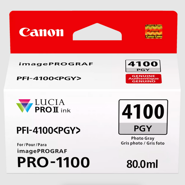 Canon PFI-4100 Photo Gray Pigment Ink Tank (80mL) for PRO-1100