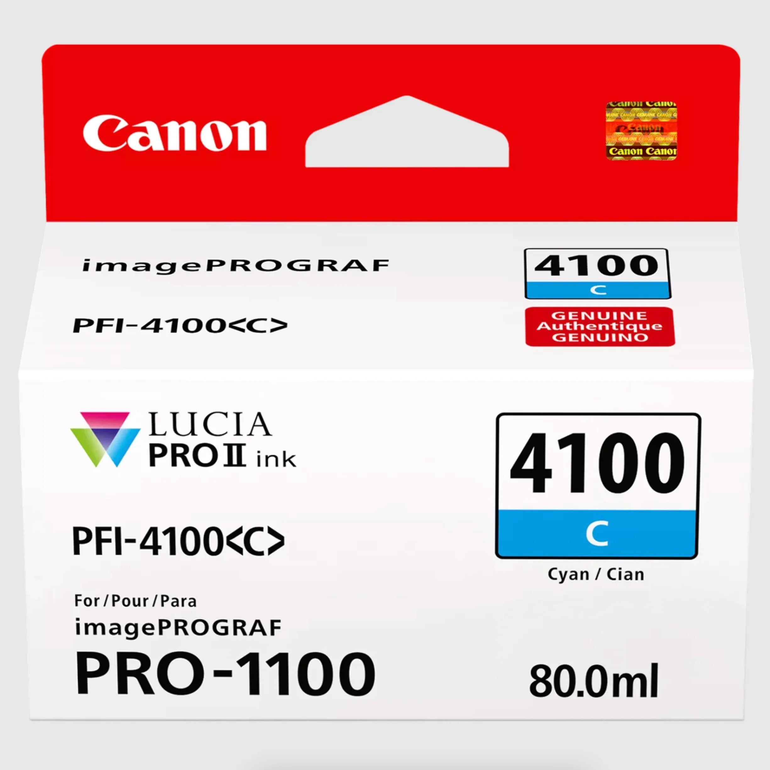 Canon PFI-4100 Cyan Pigment Ink Tank (80mL) for PRO-1100 at PROCAM | procam.com