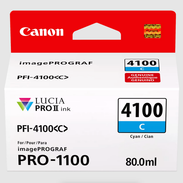 Canon PFI-4100 Cyan Pigment Ink Tank (80mL) for PRO-1100