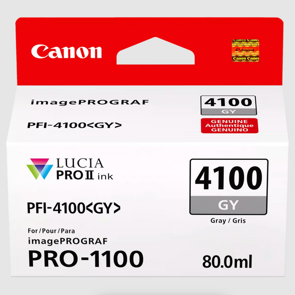 Canon PFI-4100 Gray Pigment Ink Tank (80mL) for PRO-1100