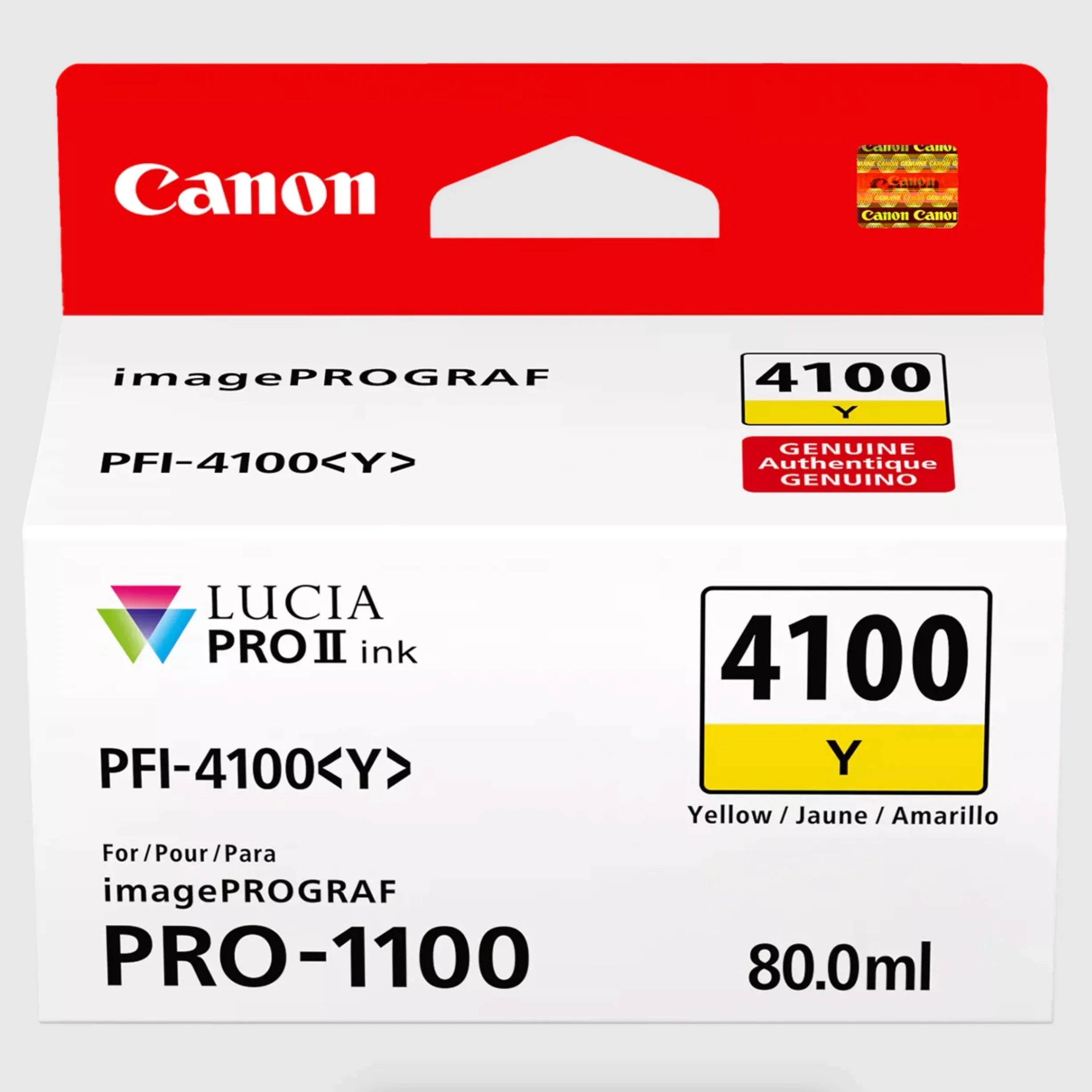 Canon PFI-4100 Yellow Pigment Ink Tank (80mL) for PRO-1100 at PROCAM | procam.com