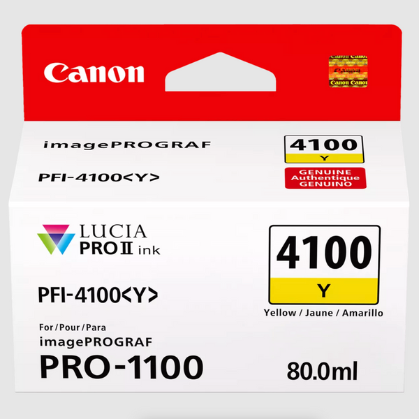 Canon PFI-4100 Yellow Pigment Ink Tank (80mL) for PRO-1100