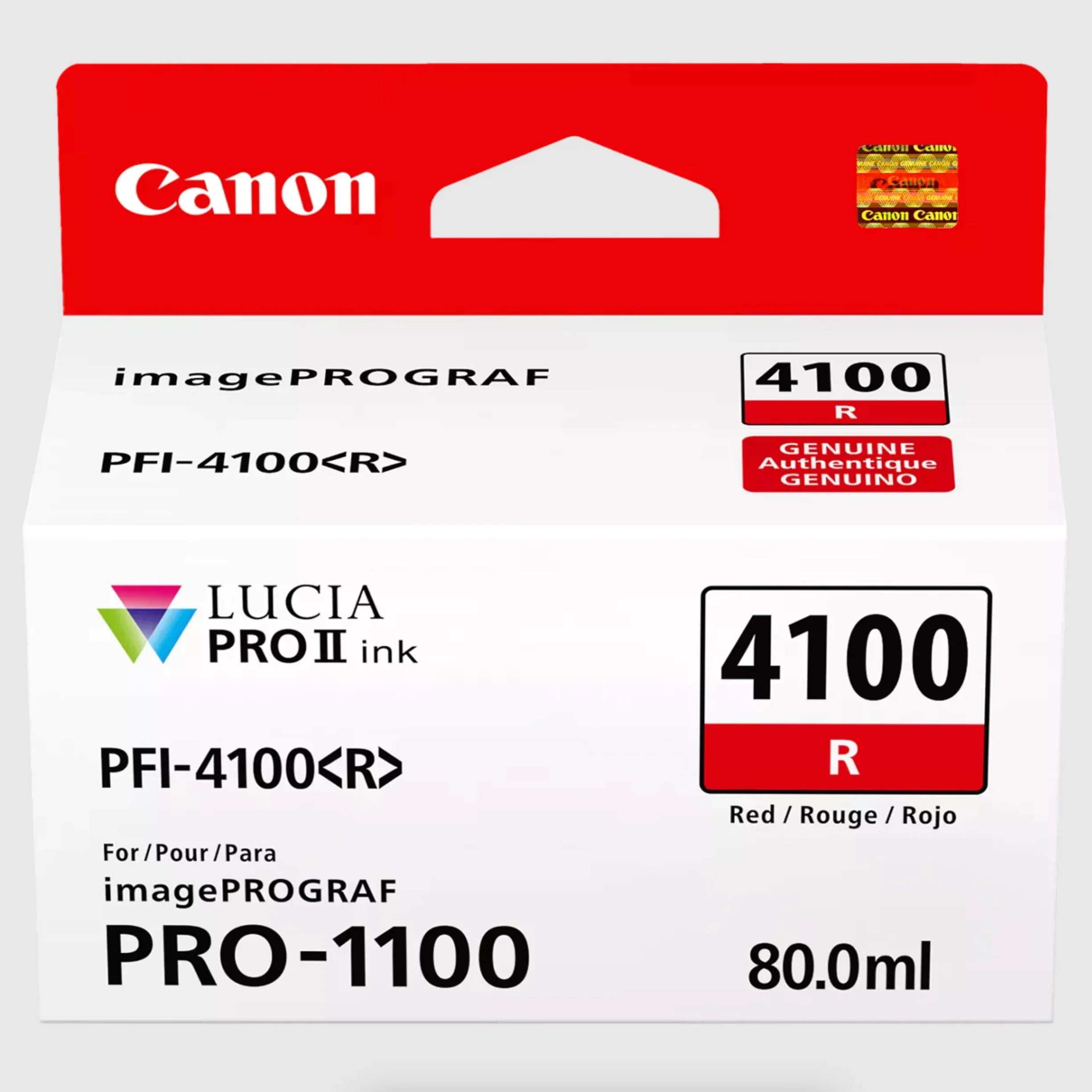Canon PFI-4100 Red Pigment Ink Tank (80mL) for PRO-1100 at PROCAM | procam.com