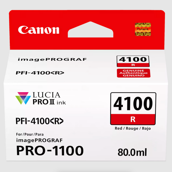 Canon PFI-4100 Red Pigment Ink Tank (80mL) for PRO-1100