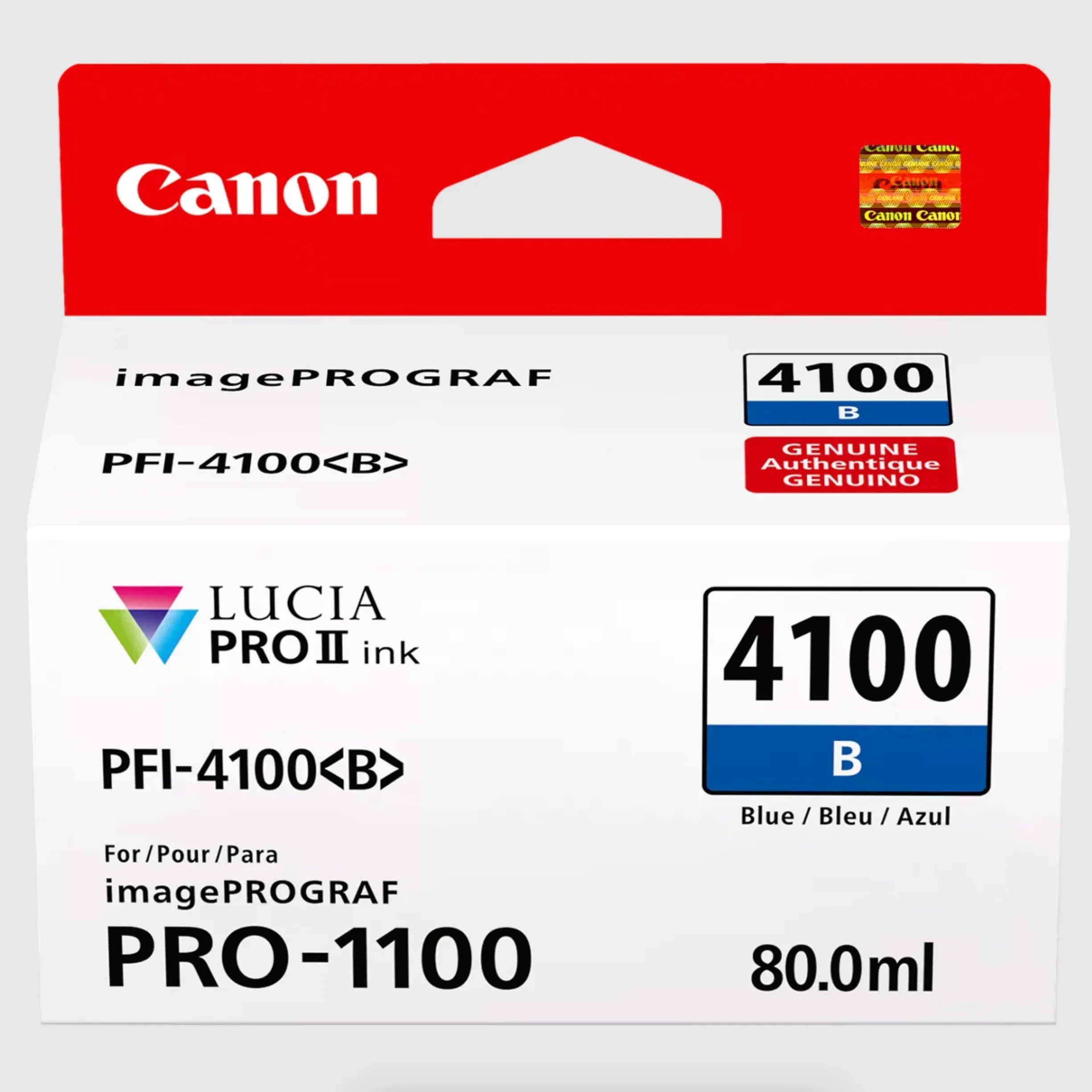 Canon PFI-4100 Blue Pigment Ink Tank (80mL) for PRO-1100 at PROCAM | procam.com
