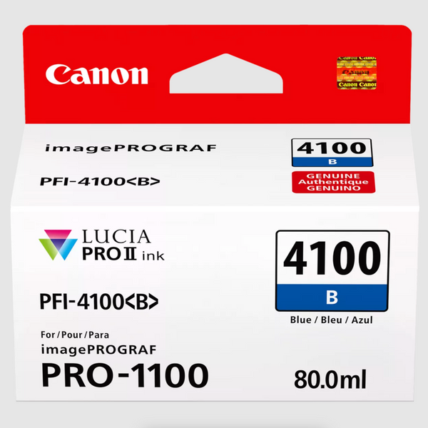 Canon PFI-4100 Blue Pigment Ink Tank (80mL) for PRO-1100