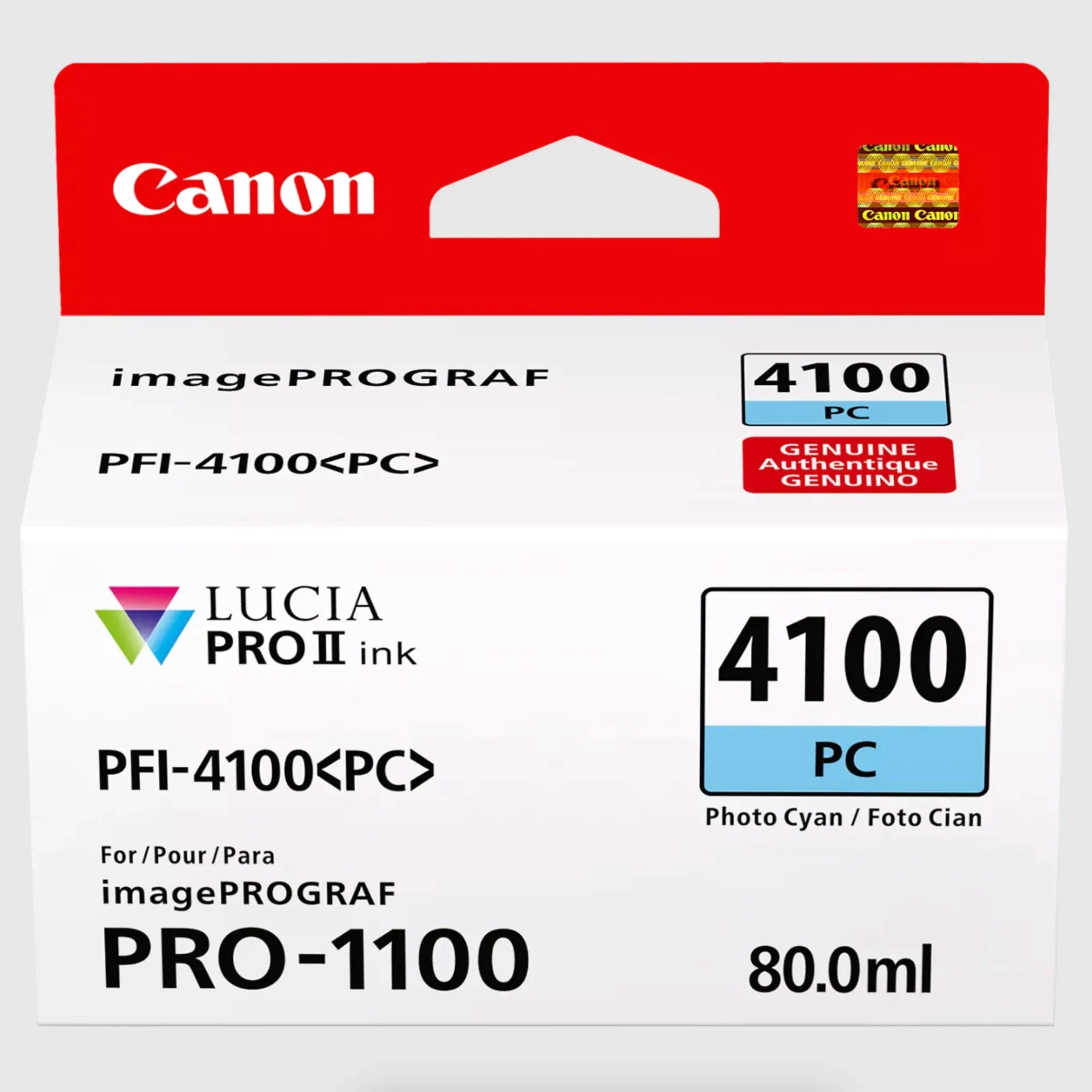 Canon PFI-4100 Photo Cyan Pigment Ink Tank (80mL) for PRO-1100 at PROCAM | procam.com
