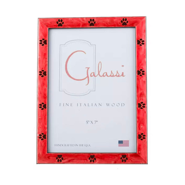 Galassi Italian Wood Photo Frame - Red Burl w/ Black Paw - 4x6