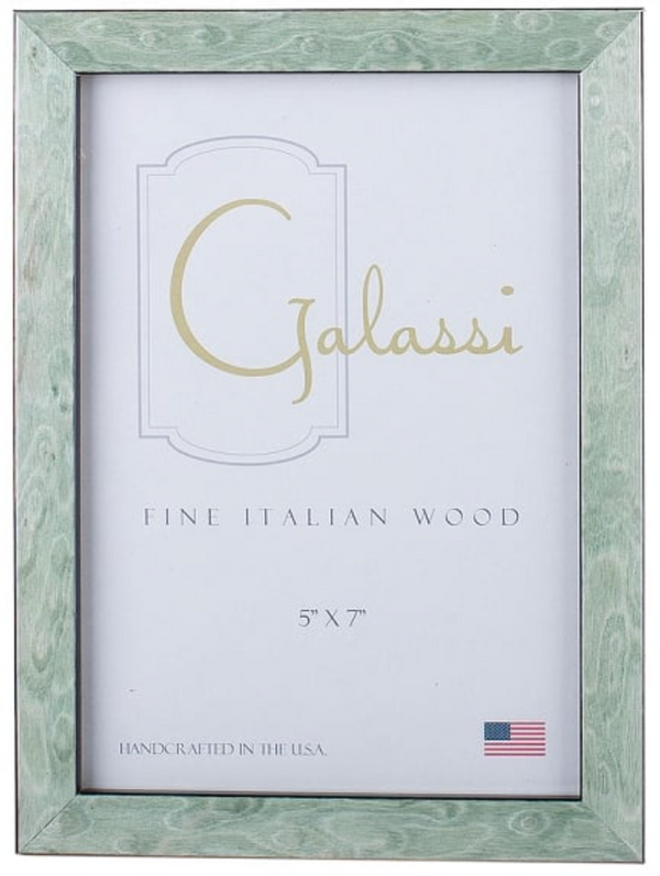 Galassi Italian Wood Photo Frame - Teal Burl - 4x6