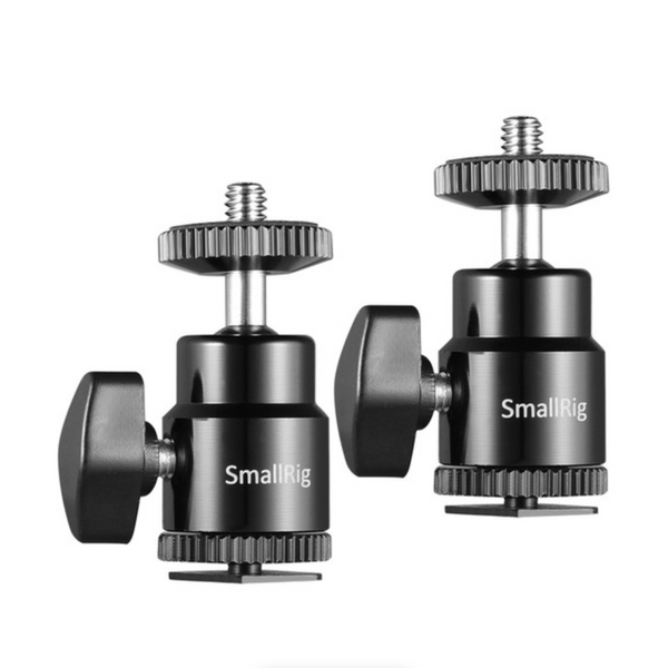 SmallRig Camera Hot Shoe Mount with 1/4"-20 Screw Ball Head (2-Pack)