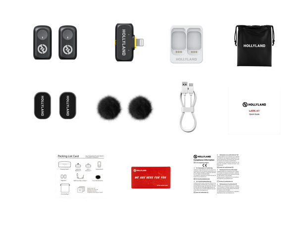 Hollyland LARK A1 Mini Duo 2-Person Wireless Microphone System with USB-C Connector for Mobile Devices (Space Gray, 2.4 GHz)