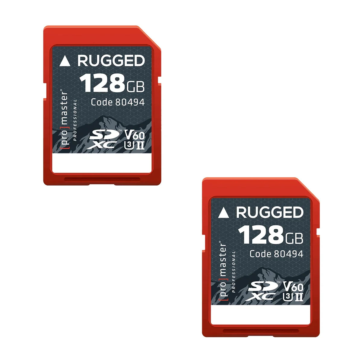 ProMaster Rugged SD Memory Card - UHS-II V60 - 128GB (2-Pack) at PROCAM | procam.com