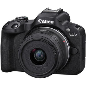 Canon EOS R50 Mirrorless Camera with RF-S 18-45mm f/4.5-6.3 IS STM Lens (Black) at PROCAM | procam.com