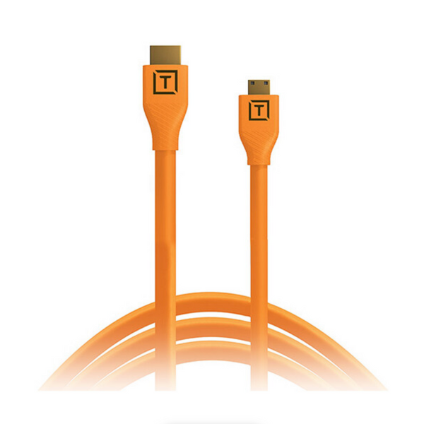 Tether Tools TetherPro Mini-HDMI to HDMI Cable with Ethernet (Orange, 15')
