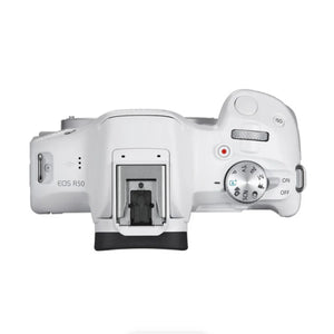 Canon EOS R50 Mirrorless Camera (Body Only, White) at PROCAM | procam.com