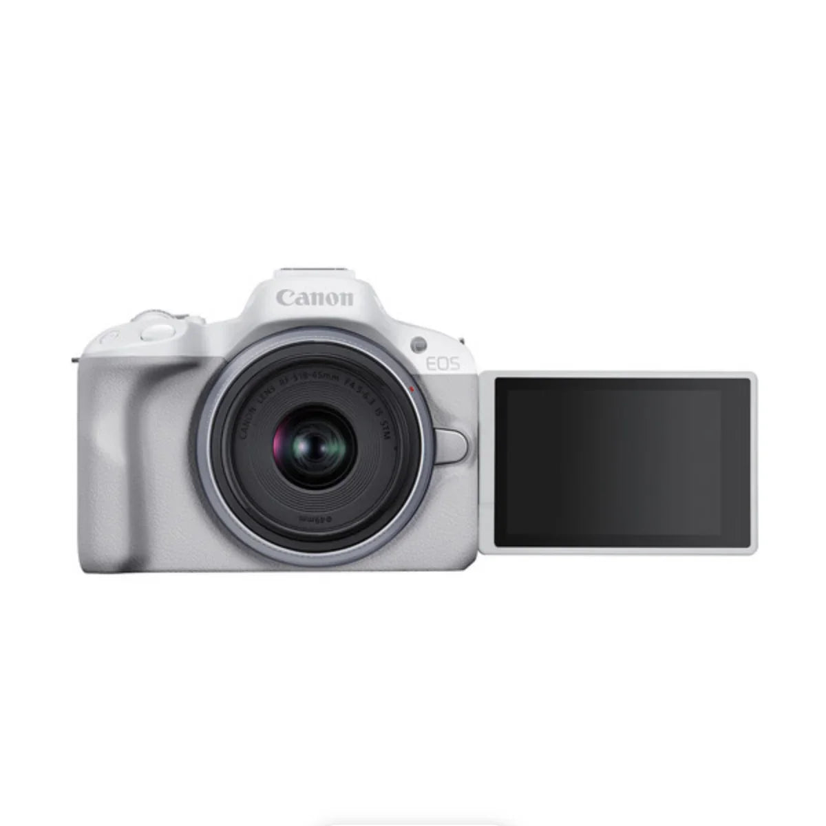 Canon EOS R50 Mirrorless Camera with RF-S 18-45mm f/4.5-6.3 IS STM Lens (White) at PROCAM | procam.com