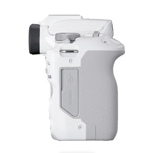 Canon EOS R50 Mirrorless Camera with RF-S 18-45mm f/4.5-6.3 IS STM Lens (White) at PROCAM | procam.com