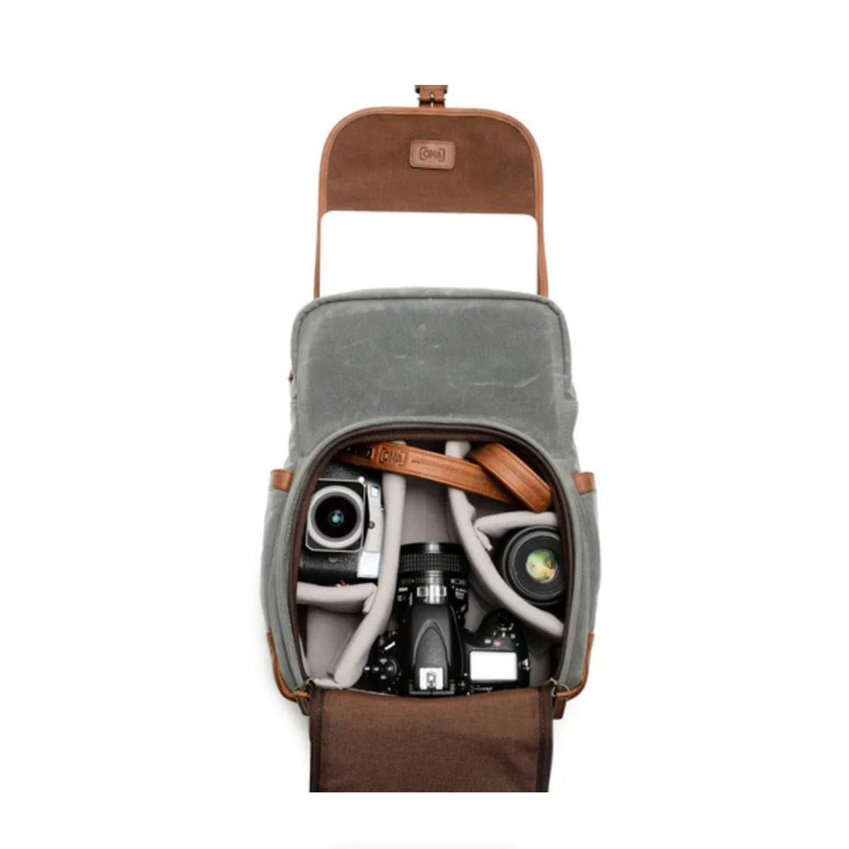 ONA Monterey Backpack (Smoke and Antique Cognac) at PROCAM | procam.com