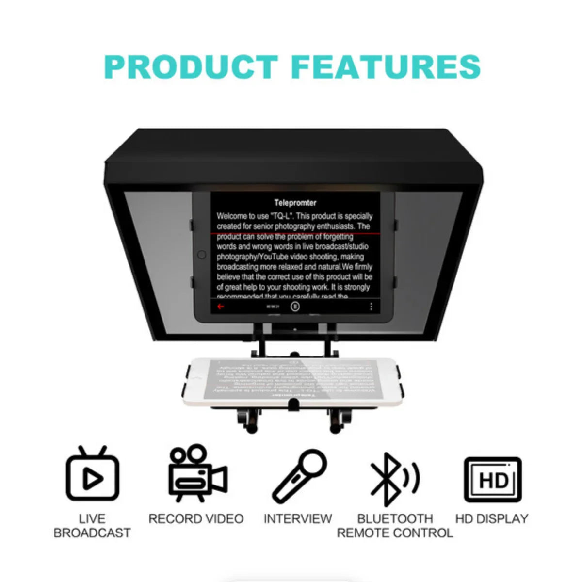 GVM TQ-L Teleprompter for Tablets and Smartphones with Bluetooth Remote & App at PROCAM | procam.com