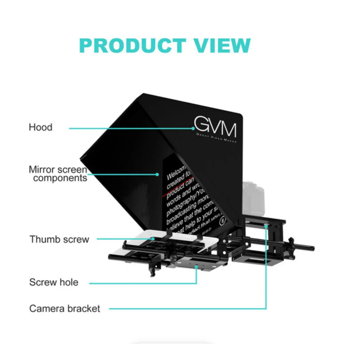GVM TQ-L Teleprompter for Tablets and Smartphones with Bluetooth Remote & App at PROCAM | procam.com