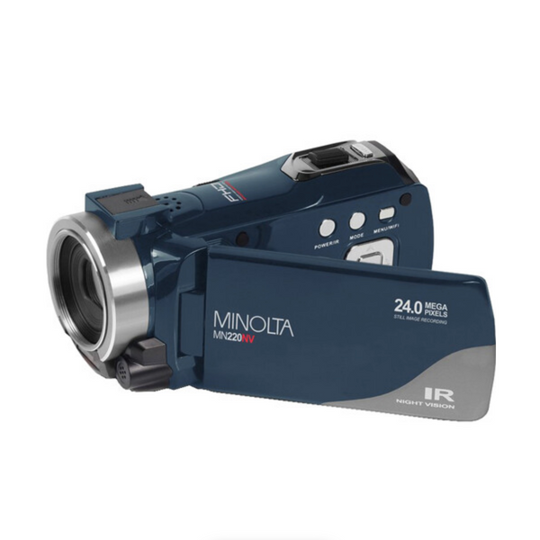 Minolta MN220NV Full HD Night Vision Camcorder with 16x Digital Zoom (Blue)